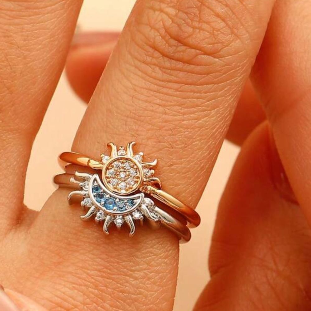 Sun and Moon Ring Set R260